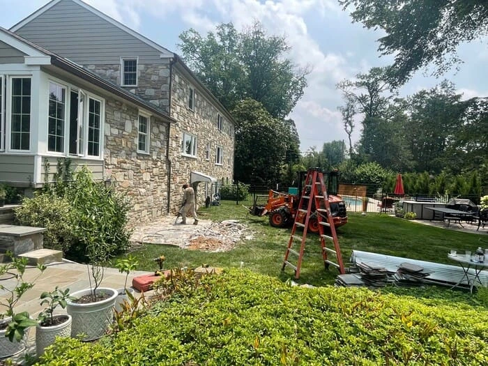 Residential Hardscape and Drainage project in rydal, pa